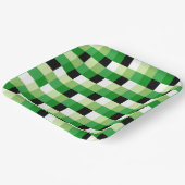 Groen en witte vierkanten Patroon Papieren Bordje (Gebogen)