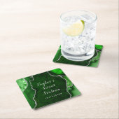 Groen en Zilver Agaat Marmer Zoet Zestien Kartonnen Onderzetters (Insitu)