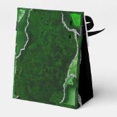 Groen en Zilver Agate Birthday Dank u Bedankdoosjes (Achterkant)