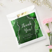 Groen en Zilver Agate Birthday Dank u Bedankzakje (Gezegeld)