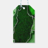 Groen en Zilver Agate Birthday Dank u Cadeaulabel (Achterkant)
