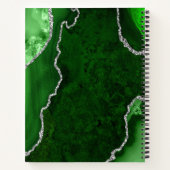 Groen en zilver Agate Wedding Guest Book Notitieboek (Achterkant)