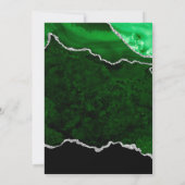 Groen en zilver Faux Glitter Agate Marble Wedding Kaart (Achterkant)