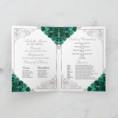 Groen en zilver Floral Tiara Quinceanera Programma (Binnen)