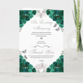 Groen en zilver Floral Tiara Quinceanera Programma (Achterkant)