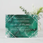 Groen en Zilver Geometric Rehearsal Dinner Kaart (Staand voorkant)