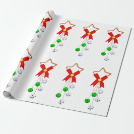 Groen en Zilver Kerst Ornament Wrapping Paper Cadeaupapier