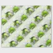 Groen en zilver kerstpapier cadeaupapier (Vlak)