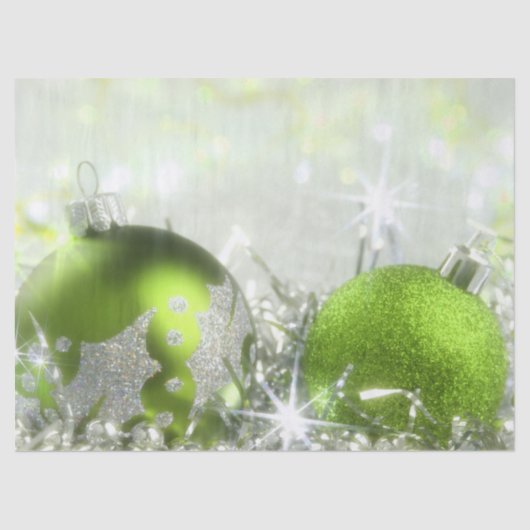 Groen en Zilver Kerstpapier Tissuepapier (Voorkant)