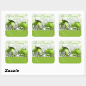 Groen en Zilver Merry Christmas Gift Label Sticker (Vel)