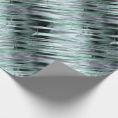 Groen en Zilver Metallic Effect Cadeaupapier (Hoek)
