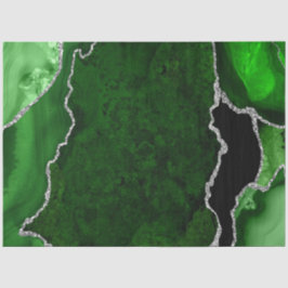 Groen en zilver namaak glitters agaat tissuepapier