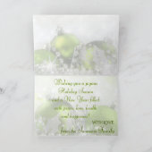 Groen en Zilver Vrolijk Kerstfeest Wenskaart Feestdagen Kaart (Binnen)