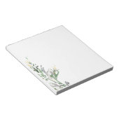 Groen en Zilver Waterverf Bloemen Notitieblok (Schuin)