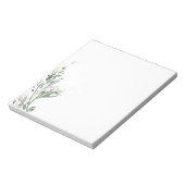 Groen en Zilver Waterverf Bloemen Notitieblok (Linkerzijde)