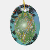 Groen en zilverglas keramisch ornament (Achterkant)