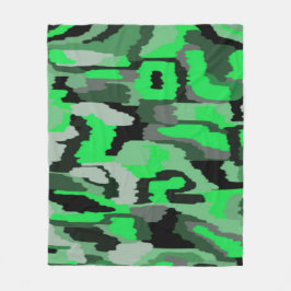 Groen en zwart Abstract Fleece Deken