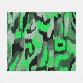 Groen en zwart Abstract Fleece Deken (Voorkant (Horizontaal))