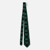 Groen en Zwart Abstract Fractal Necktie Stropdas (Achterkant)