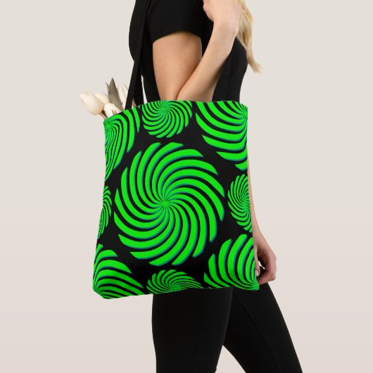 Groen en zwart Abstract Tote Bag (Dichtbij)