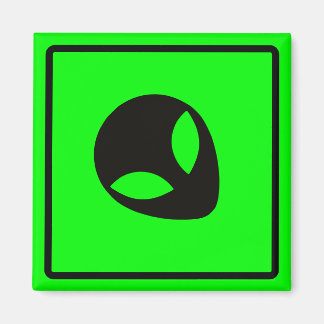 Groen en Zwart Alien OVERSTEek Zone Magneet