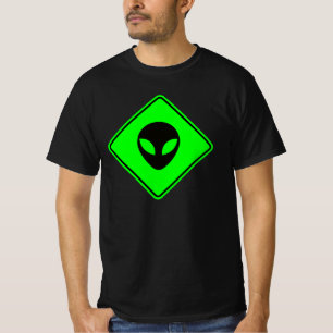 Groen en Zwart Alien OVERSTEek Zone T-shirt