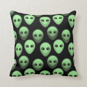 Groen en zwart Alien Patroon Kussen