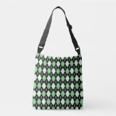 Groen en zwart argyle patroon crossbody tas (Voorkant)