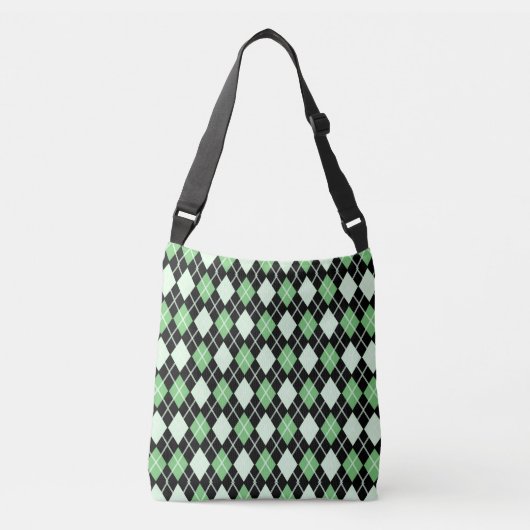 Groen en zwart argyle patroon crossbody tas (Voorkant)