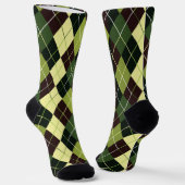 Groen en zwart Argyle Sokken (Gebogen)
