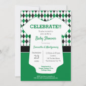 Groen en zwart Baby shower Kaart (Voorkant)