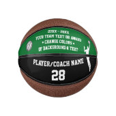 Groen en zwart basketbal, persoonlijk voor hem, basketbal (Voorkant)
