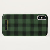 Groen en zwart Buffalo geruite patroon Case-Mate iPhone Case (Achterkant (horizontaal))