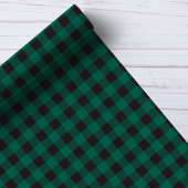 Groen en zwart Buffel Plaid Cadeaupapier