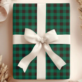 Groen en zwart Buffel Plaid Cadeaupapier