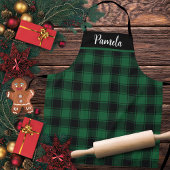 Groen en Zwart buffelpatroon Aangepast Schort