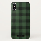 Groen en zwart buffelpatroon Case-Mate iPhone case (Achterkant)