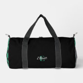 Groen en zwart buffelplaid met monogram plunjezak (Voorkant)