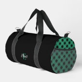 Groen en zwart buffelplaid met monogram plunjezak (Rechterhoek)