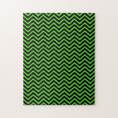 Groen en Zwart Chevron Legpuzzel (Verticaal)
