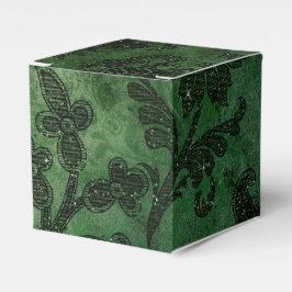 Groen en Zwart  Damask Bedankdoosjes