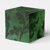 Groen en Zwart  Damask Bedankdoosjes (Achterkant)