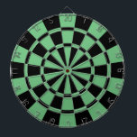 Groen en zwart dartbord<br><div class="desc">Groen en zwart kunstbord</div>