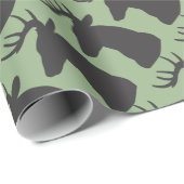 Groen en zwart deer-witpapier cadeaupapier (Rol Hoek)