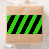 Groen en zwart diagonaal strepenpatroon etiket (Insitu)