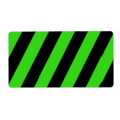 Groen en zwart diagonaal strepenpatroon etiket (Voorkant)