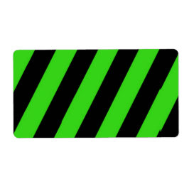 Groen en zwart diagonaal strepenpatroon etiket