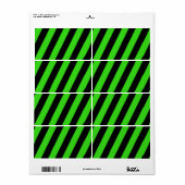 Groen en zwart diagonaal strepenpatroon etiket (Full Sheet)
