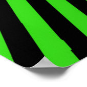 Groen en zwart diagonaal strepenpatroon poster (Hoek)