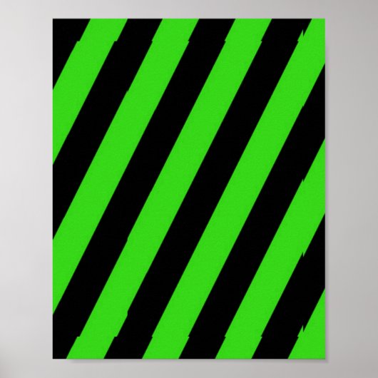 Groen en zwart diagonaal strepenpatroon poster (Voorkant)